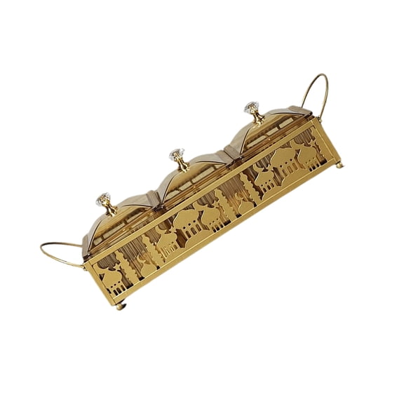 Ramadans Metal Dessert Tray Iron Snacks Serving Dish Eid Festival Table Decoration Candy Plate for Home or Office