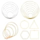 thumbnail image 2 of 10-40cm Gold Silver Floral Wreath Hoops Metal Frame Wire Ring DIY Macrame Hanging Craft Iron Circle Christmas Wedding Decoration, 2 of 5
