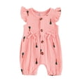 thumbnail image 2 of Aojekbee Baby Girl Casual Jumpsuit Summer Cherry/Carrot Print Button Romper Pants for Newborn Toddler Cute Clothes, 2 of 10