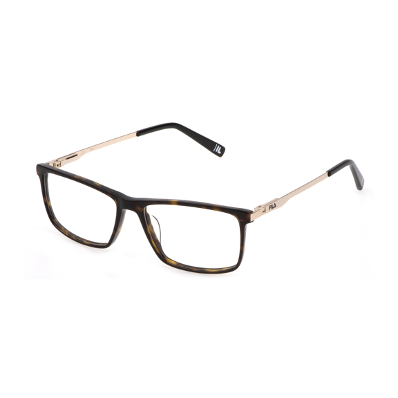 FILA VFI296 0722 54mm Rectangle Eyeglasses Men's Shiny Havana