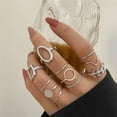 thumbnail image 1 of Silver Color Crystal Rings Set for Women, Cubic Zirconia Moon Arrow Flower Heart Finger Wedding Rings, Female Fashion Jewelry 18058, 1 of 6