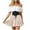 BB-01-Beige, variant on QATAINLAV Linen Pleated Mini Skirt for Women High Waisted Elastic Tiered Ruffle Short Skirts Solid Casual Boho A-Line Skirt White S