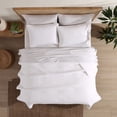 thumbnail image 2 of C&C California Embroidered Quilt Set, 100% Cotton, Breathable, Lightweight, 3-Piece, Full/Queen, White, 2 of 5