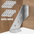 thumbnail image 2 of 5/10pcs Universal Furniture Corner Connector Stainless Steel Corner Brace With Screws Heavy Duty Angle Shelf Brackets For Wood, 2 of 5