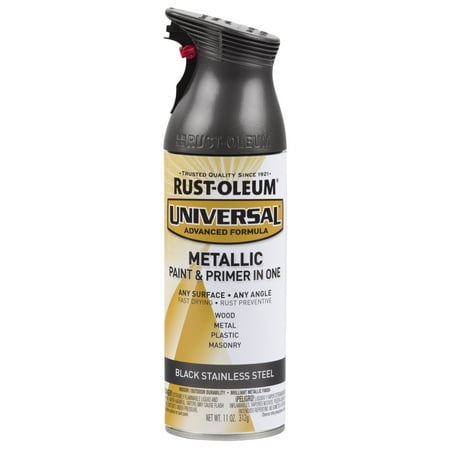 Rust-Oleum Universal Metallic Black Stainless Steel Spray Paint and Primer in 1, 11