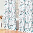 thumbnail image 3 of Alishomtll Teal Floral Blackout Curtains for Living Room Bedroom Energy Efficient Thermal Insulated Grommet Window Drapes, 52"x 84",Set of 2, 3 of 8