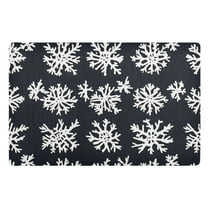 Black Snowflake Floor Door Mat Outdoor Indoor for Home Entrance Welcome Mats 32"x20"