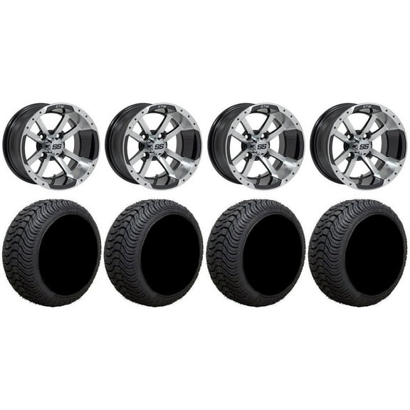 GTW Storm Trooper 12" Golf Cart Wheels Mh 215x35 Cruze Tires Yamaha