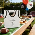 thumbnail image 5 of SHJHENG Basketball Jersey Gift Bag Player 1 Jersey Shaped Paper Gift Bag with Die Cut Handle for Sports Themed Birthday Party Shower and Basketball Fan Gifts, 5 of 7