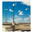 thumbnail image 3 of Ambesonne Italian Shower Curtain, Mascagni Livorno Street, 69"Wx84"L, Sky Blue White and Black, 3 of 3