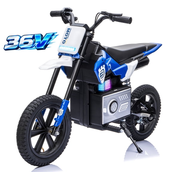 36V Kids Electric Motorcycle, 500W Ride On Bike for Big Kids Ages 6-12, 15.5 MPH, 14" Inflatable Tires, Twist Grip Throttle, Rear Spring Suspension, Key Start, Bluetooth, Blue