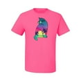 thumbnail image 2 of Neon Beach Sunset Cat California Vibes | Mens Animal Lover Graphic T-Shirt, Neon Pink, Small, 2 of 4