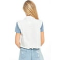 thumbnail image 2 of Gilet Court Sans Manches en Denim Usé à Boutons pour Femmes, Blanc Cassé, Très Grand, 2 of 5