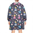 thumbnail image 2 of Wearable Oversized Blanket,Dark Blue Little Princess Pattern Wearable Blanket Hoodie for Adults,Cozy Hooded Blankets with Super Pockets,Super Warm Fuzzy Pullover for Women & Men, 2 of 6