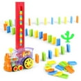 thumbnail image 1 of 80Pcs  Children‘S Domino Automatic Licensing Train Color Puzzle Building Blocks Electric Toy, 1 of 6
