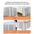 thumbnail image 6 of Grey Striped Wrap Around Bed Skirts for Queen Bed 16" Drop,Bed Skirt with Adjustable Elastic Belt Dust Ruffle Bed Valance for Bedroom Hotel Luxurious White Stripes Modern Abstract Art Bed Frame Cover, 6 of 7
