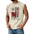 thumbnail image 2 of Patriotic Men's Sleeveless Tee with 250 Years Freedom Graphic and Classic American Flag Design Featuring Vintage Distressed Look Crew Neck Cut White S, 2 of 4