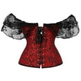 thumbnail image 6 of CZHJS Women's Trendy Retro Corset Clearance Vintage Lace Patchwork Overbust 2024 Fashion Vintage Gothic Clothing Bustiers Steampunk Shaperwear 1800S Cosplay Party Punk, 6 of 9