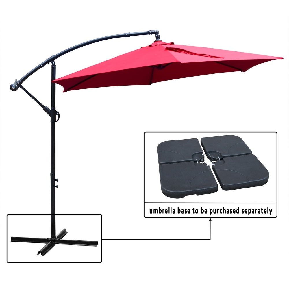Abble 94.50" Red Hexagon Cantilever Patio Umbrella, Adjustable Height
