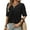 Black, variant on Your-Sty Womens Summer Tops 2025 Pleated V Neck T Shirts Short Sleeve Blouses Ruffle Flowy Tunics S-2XL