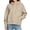 Khaki, variant on XRoczxe Women Classic Cropped Hooded Pullover Sweatshirt Drawstring Hood With Kangaroo Pocket Wrinkle Resistant Soft Casual Basic Top Assorted Solid Colors
