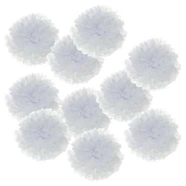 Uxcell 8" Tissue Pom Poms Paper Flowers Ball Wedding Party Decoration, White 10 Pack