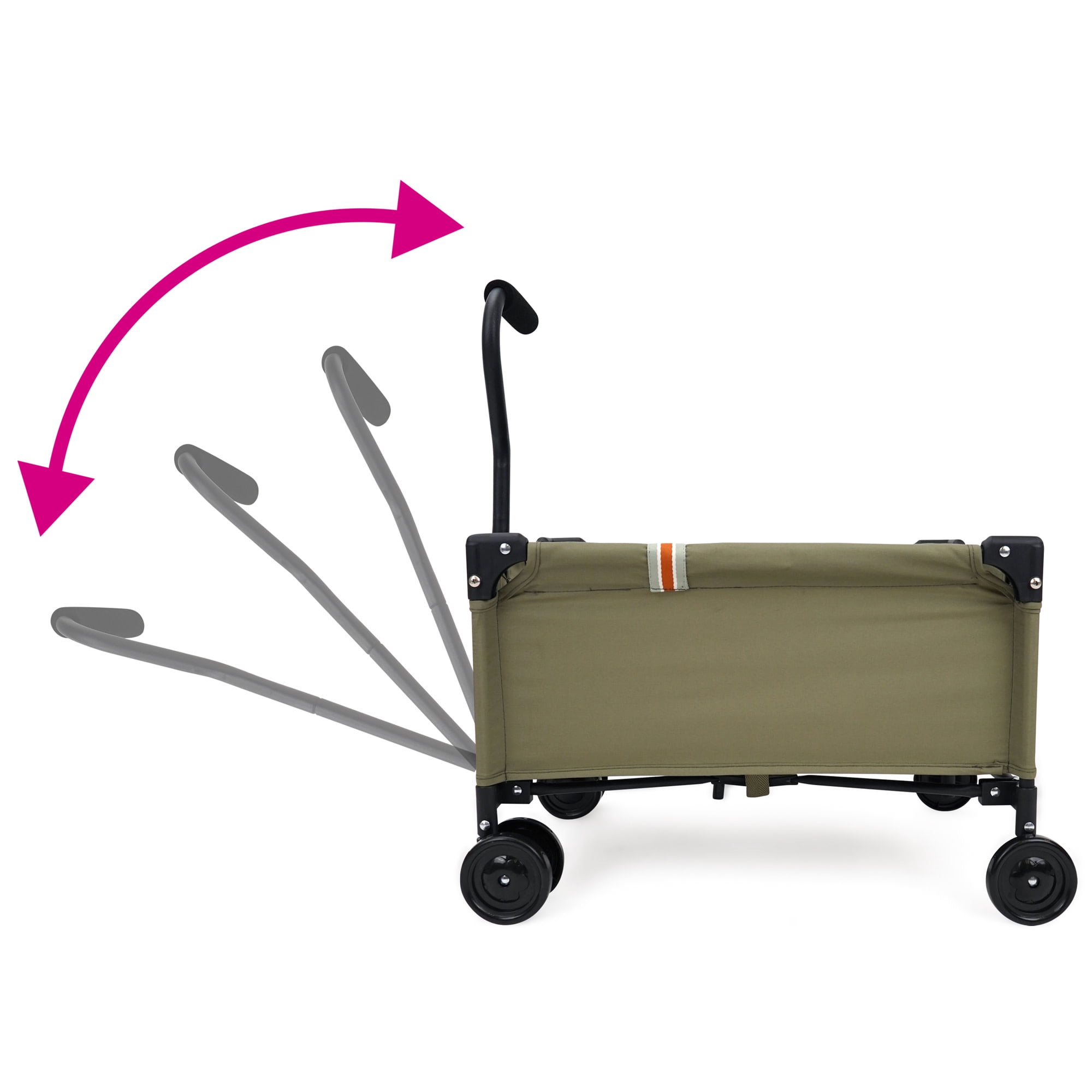 509 Crew: Little Wagon - Khaki - Folding Pull-Along Cart, Adjustable Handle, Canvas-Metal Frame, Transport Toys-Dolls-Stuffed Animals, Kids 3+