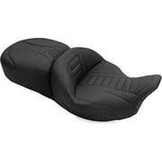 Mustang 79006 Super Touring Deluxe One-Piece 2-Up Motorcycle Seat for Harle