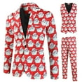 thumbnail image 2 of Penkiiy Men's Slim Fit One Button 3 Piece Christmas Party Suit Set Fancy Blazer Jacket Vest Pants Set Lightweight Red, 2 of 9