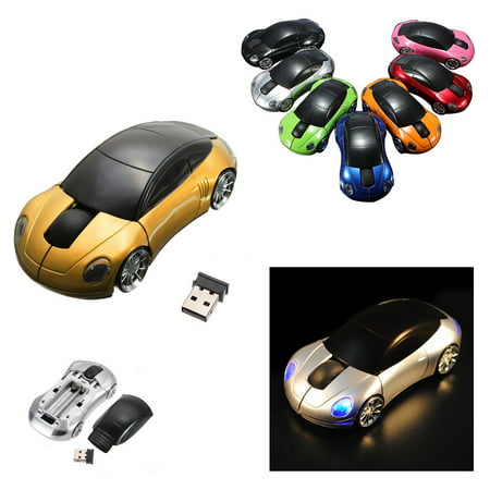 3D Wireless Optical 2.4G Car Shaped Mouse Mice 1600DPI USB For PC laptop ,Pink (Best Mouse For 3d)