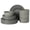 Gray, variant on Gibson Elite 12 Piece (Service for 4) Townscape Plates and Bowls Reactive Glaze Embossed Round Dishes Terracotta Ceramic Dinnerware Set - Dark Green