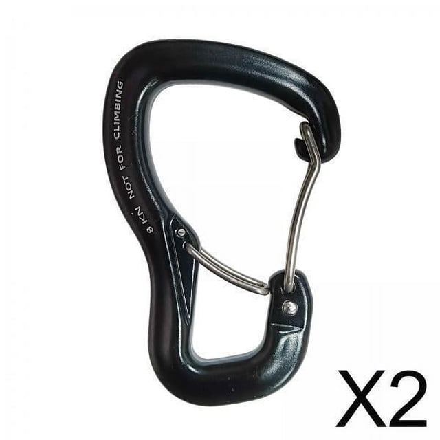 2x Hamaca Multifunción, Mosquetón de Aluminio, Accesorios de Escalada en apariencia de D, Herramientas Deportivas de Bloqueo de 8kN, Hebilla Colgante para