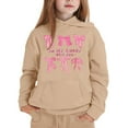 thumbnail image 3 of SonxaHe Little Girls Hoodie Bow Prints Long Sleeve Oversized Comfy Autumn Winter Hooded Sweatshirt Beige,Sized 6-7, 3 of 3