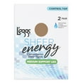 thumbnail image 3 of L'eggs Women's Sheer Energy Medium Leg Support Control Top Sheer Tights, 2 Pair, Size Q+ Nude, 3 of 7
