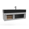 thumbnail image 4 of Nile 48" Gray Wood Floating Vanity with Black Top and Gold Trim, 4 of 8