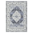 thumbnail image 4 of Tzou Area Rug 10x13 Washable Low-Pile Vintage Carpet for Living Room, Non-Slip Backing Non-Shedding Indoor Floor Mat for Bedroom, Navy, 4 of 7