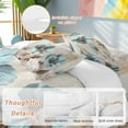 thumbnail image 2 of Teal Broccoli Duvet Cover Set King Size, Rustic Farmhouse Flower Leaf Retro Brown 4 Piece Soft Microfiber Bedding Set with 1 Duvet Cover, 1 Flat Sheet, 2 Pillowcases, 2 of 9