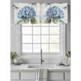 thumbnail image 4 of Blue Hydrangea Retro Curtain Valances for Windows, VintageBotanical Floral Blossom Kitchen Valance Window Treatment, Light Filtering Block Curtains for Bathroom/Bedroom/Living Room 42'' x 12'', 4 of 9