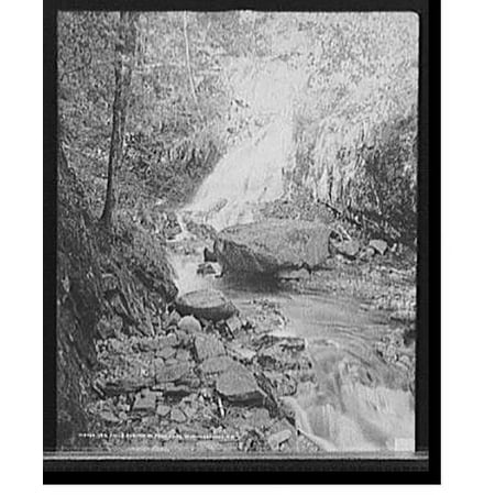 Historic Print, Veil Falls, Ossipee Mount Park, Lake Winnipesaukee, N.H., 16" x 20"
