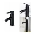 thumbnail image 4 of Grifo de baño estilo granja, construcción de latón con acabado negro mate, grifo alto de una manija para suministro de agua fría y caliente, fácil instalación, líneas de suministro de agua incluidas, 4 of 5