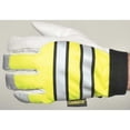 thumbnail image 5 of Hi-Vis Cold Protection Mechanics Gloves, Grain Goatskin Palm, Hook-and-Loop Cuff, Black/Lime/White, 5 of 6