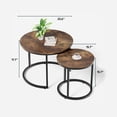 thumbnail image 3 of Algherohein Round Nesting Coffee Table Modern Marble Top Set of 2 for Living Room Black, 3 of 9