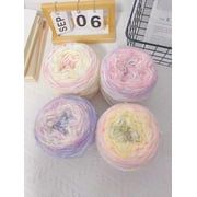 XmhyTop Gradient Cake Yarn Multicolor Fairyland Rainbow Yarn, Cotton , Acrylic ,Wool,Multicolor Crochet Knitting Yarns ,50g,A127