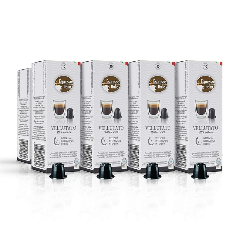 Nespresso Capsules - Espresso Italia Coffee pods for Original Line machines 100 count certified compatible with genuine Nespresso Original. Vellutato blend, soft intensity, gourmet coffee - Walmart.com