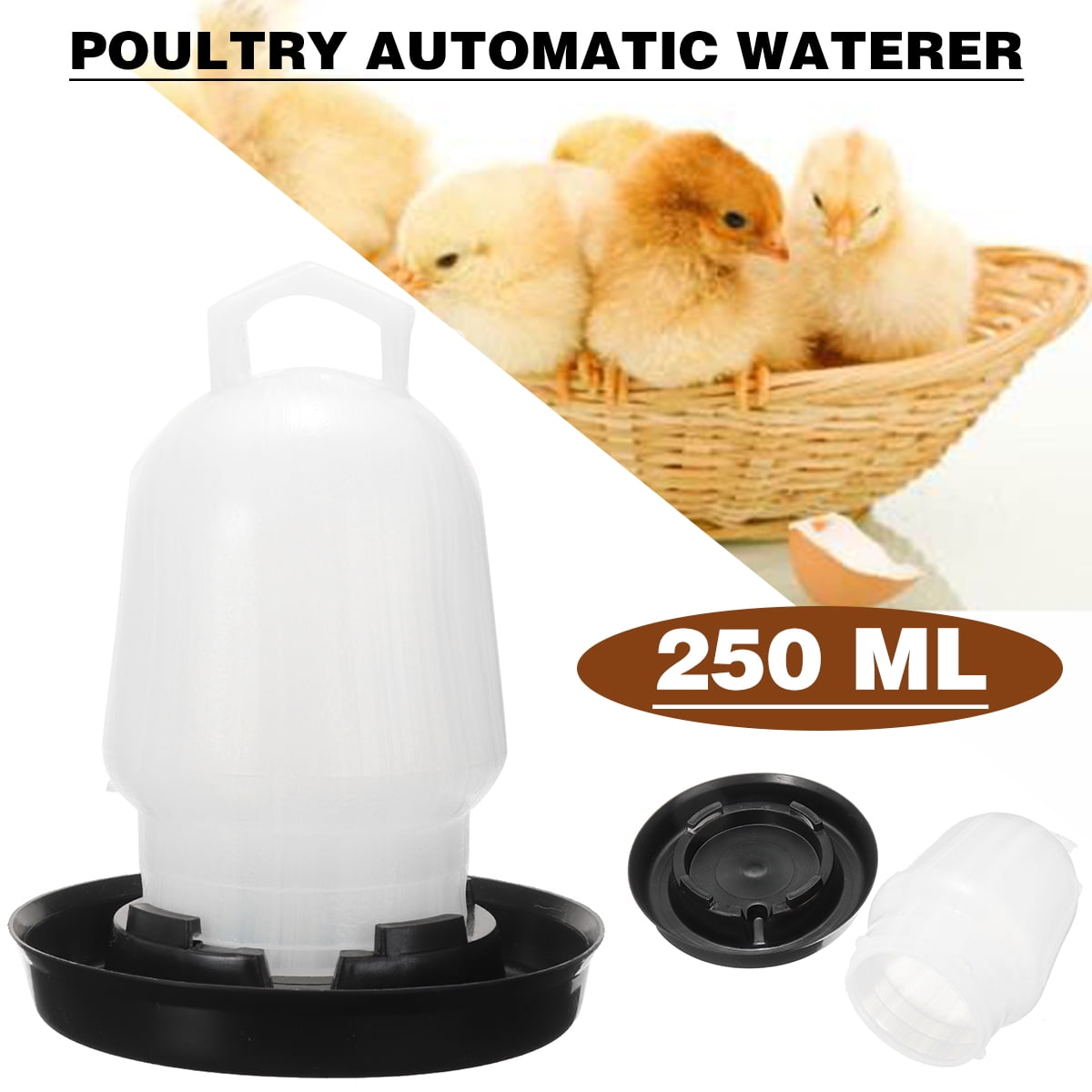 Automatic Pet Feeder Chicken Quail Poultry Bird Pheasant Feed Water Tool 30 G*HW 