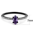 thumbnail image 2 of Womens Black Purple Ring Anillo Para Mujer Stainless Steel Ring with AAA Grade CZ in Amethyst Calabria, 2 of 4