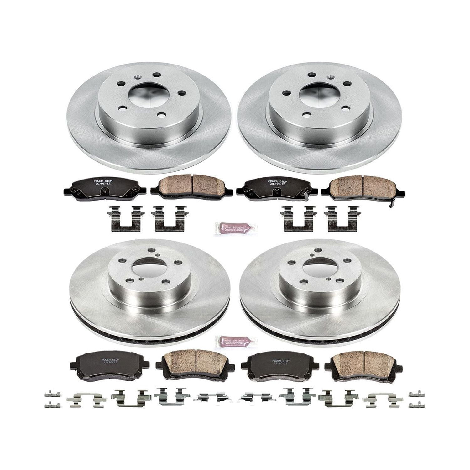 Power Stop Front and Rear Stock Replacement Brake Pad and Rotor Kit KOE2749