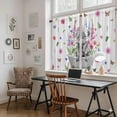 thumbnail image 5 of Pink Flowers Yak Tier Curtains 54 Inch Length, Vintage Spring Floral Bathtub Watercolor Cafe Short Curtains for Bathroom Over Sink, Small Kitchen Curtain Light Filtering Drapes 2 Panels 27.5"Wx54"L, 5 of 8