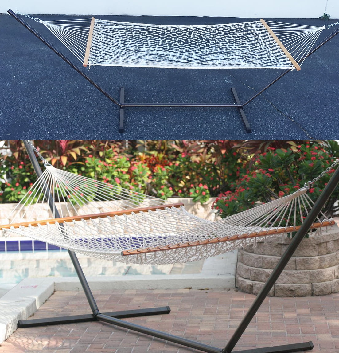 Outdoor Patio or Garden Mainstays Wentworth Deluxe Hammock with Stand Brown