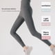 thumbnail image 5 of Leggings de cintura alta para mujer - Mallas de yoga para correr con control de abdomen - Gris grafito para 15 ℃ a 25 ℃, 5 of 6